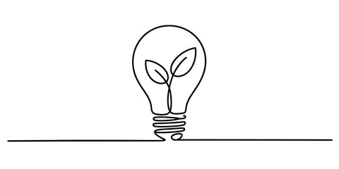 Two hands reaching out and holding an illuminated light bulb, symbolizing innovation, creativity, and new ideas. single line drawing style. Vector, illustration