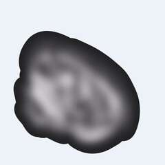 Black Smoke Cloud Shape on Light Background of Abstract Fog Texture Blob for Overlay, Mist Effect, Smudge Design Element