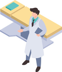 doctor with a clipboard medical staff hospital isometric