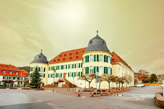 historic Castle in Bad Bergzabern city in sunset