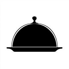 Fototapeta premium Cloche Dome Serving Tray or Platter Silhouette Icon