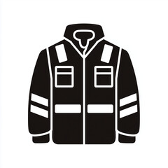 Safety Reflective Jacket or High-Visibility Vest Silhouette Icon