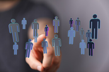 Abstract concept of online connection, business, teamwork, future, digital technology, social media and people