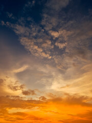 Scenic Orange Cloudscape at Sunset
