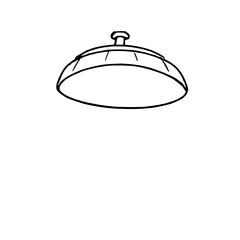 Obraz premium Black line art shower cap on white background