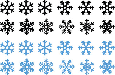 Snowflake icon set . Winter snow flakes, Cold weather symbol. Vector illustration !	