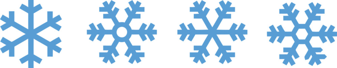 Snowflake icon set . Winter snow flakes, Cold weather symbol. Vector illustration !	
