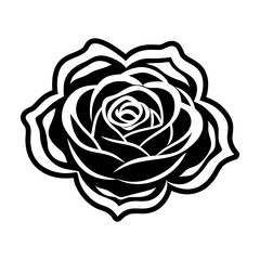 Rose Flower Glyph Style Symbols 
