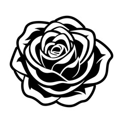 Rose Flower Glyph Style Logos