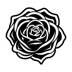 Rose Flower Glyph Style Logos