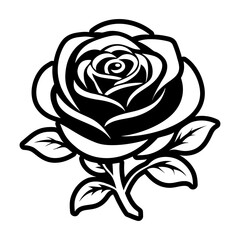 Rose Flower Glyph Style Logos