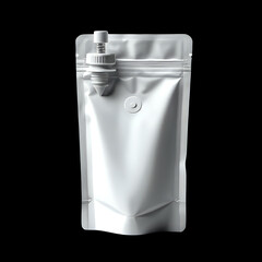 Blank white stand up pouch with spout and degassing valve
