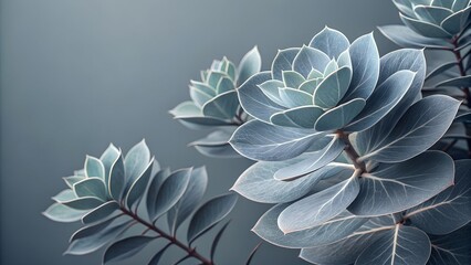 Slate Grey Botanical Abstract Macro