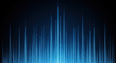 Abstract blue light streaks ascending against a dark background