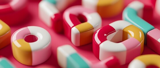 Vibrant Sweet Delights: An array of colorful, glossy, donut-shaped treats. Offering a delightful visual experience and a burst of sugary sweetness.