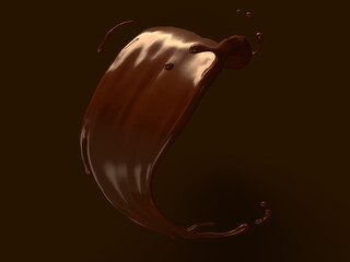 溶けたチョコレートの3Dイラスト
