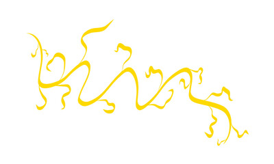 Fototapeta premium Complex Tangled Yellow Vine or Scribble Line Art