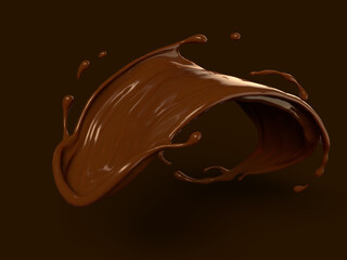 溶けたチョコレートの3Dイラスト