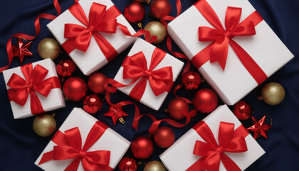 Blue White Christmas Gift Pattern Modern Holiday Background