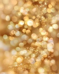 Warm hologram-inspired bokeh glow with bright golden sparkles creating a smooth luxurious festive texture