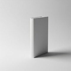 Elegant minimal white book mockup standing upright on a soft light plain background, ideal for product presentation, branding, and publishing design projects