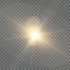 Bright sunlight PNG with star shine, space flare, and glowing flash. Use this PNG sparkle for vector light effects or cosmic scenes. A vivid PNG perfect for radiant designs.