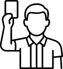 Football Referee Showing Red Card sign, symbol, vector, art