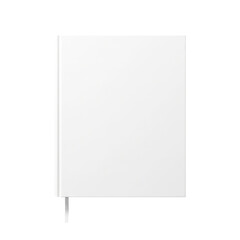 A blank white paperback book is presented in a clean, isolated studio shot, perfect for mockups and design presentations