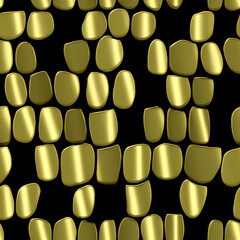 Gold Abstract Rounded Seamless Tile Repeating Pattern