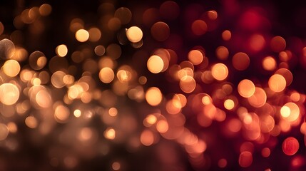 Festive warm bokeh lighting with holographic glow in gold and red shades for an elegant seasonal design