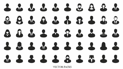 Collection of Diverse User Profile Icons Representing People.