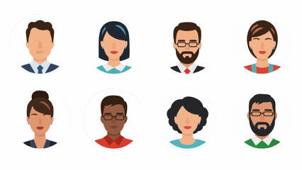 Diverse Group of Professional Avatars Representing Various Individuals.