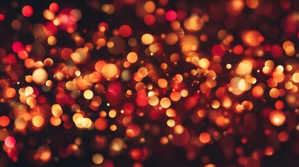 Radiant warm holographic bokeh mix featuring red, orange, and gold sparkles in a smooth holiday abstract look