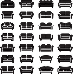 &ldquo;Variety of Modern Sofa Silhouettes in Minimal Vector Style&rdquo;