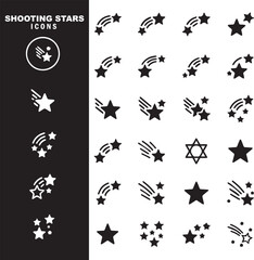 Fototapeta premium Shooting Stars and Star Icons Vector Pack