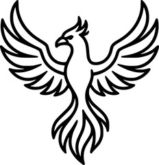 Fototapeta premium Phoenix. The magic bird. sign, symbol, vector, art