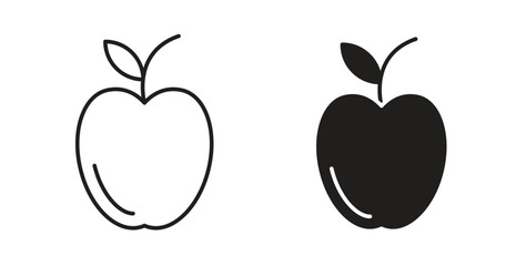 Apple icons silhouettes. Vector elements for design.