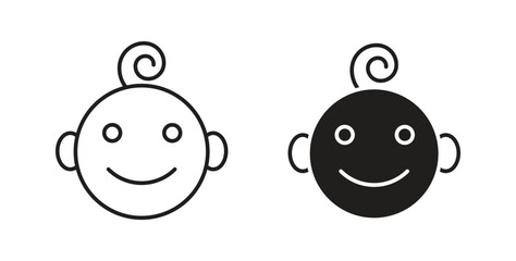 Baby icons silhouettes. Vector elements for design.