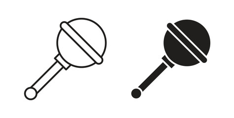 baby rattle icons silhouettes. Vector elements for design.