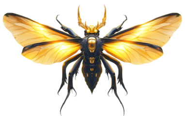 Alien insect queen with extended thorax standing majestically in a futuristic sci fi environment