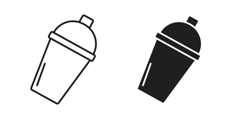Bar shaker icons silhouettes. Vector elements for design.