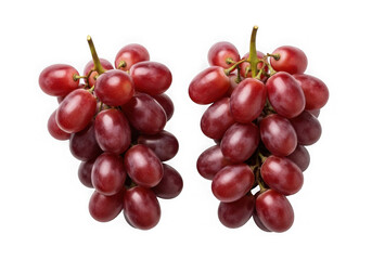 Fresh red grapes bunches isolated on transparent background
