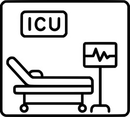ICU room icon design sign, symbol, vector, art