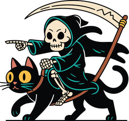 Black Cat Silhouettes Set in Glassware and Cups