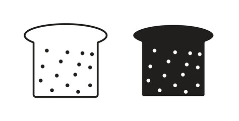 Bread slices icons silhouettes. Vector elements for design.