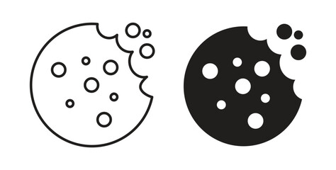 Browser cookies icons silhouettes. Vector elements for design.