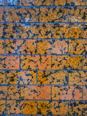 Glossy Orange and Black Glazed Ceramic Brick Tiles