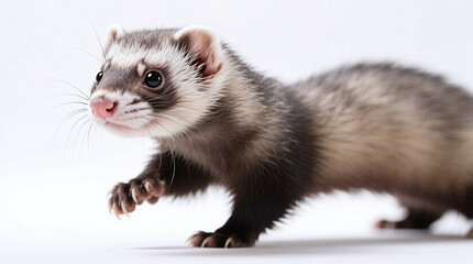 Fototapeta premium ferret isolated on white background