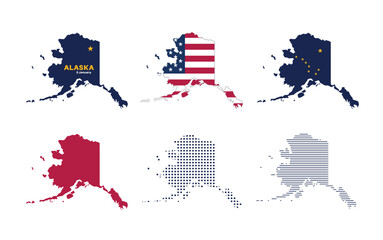 Obraz premium Alaska map. Alaska state maps in various types
