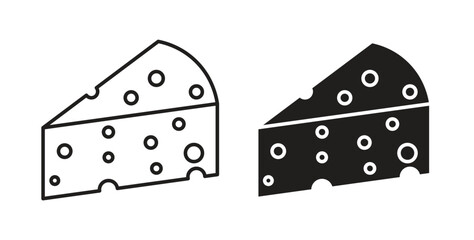 Cheese icons silhouettes. Vector elements for design.